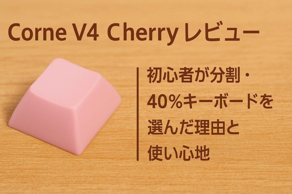 Corne V4 Cherryレビュー|初心者が分割・40%キーボードを選んだ理由と使い心地アイキャッチ画像